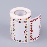 Color printing fruit label stickers round love lace fruit sticker for store